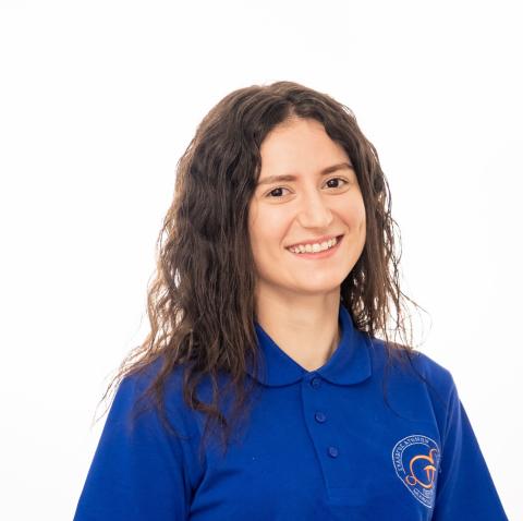young woman wearing a perpato uniform