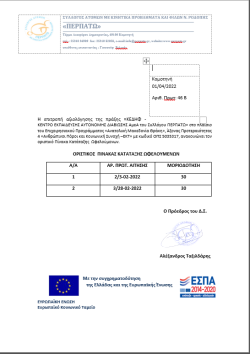 ΟΡΙΣΤΙΚΟΣ ΠΙΝΑΚΑΣ ΩΦΕΛΟΥΜΕΝΩΝ ΜΗΝΟΣ ΑΠΡΙΛΙΟΥ 2022